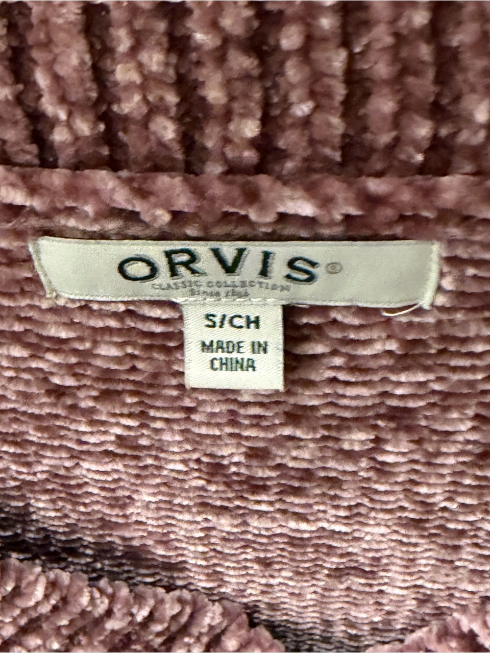 Orvis Chenille V-Neck Sweater in Dusty Rose - Picture 4 of 4